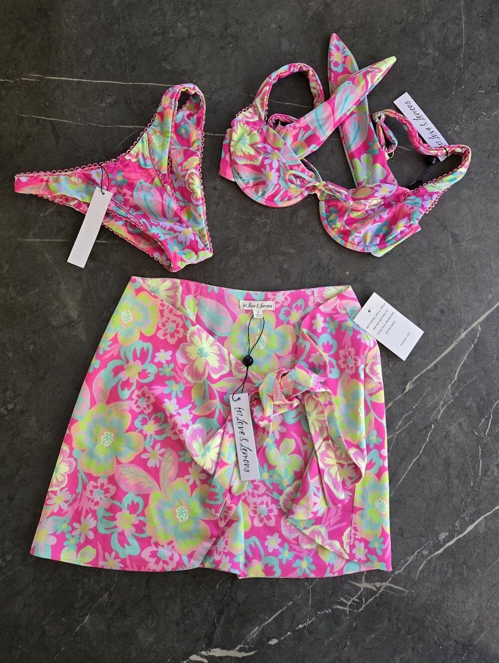 { For Love & Lemons } 3 Piece Swim Set - Picture 11 of 13